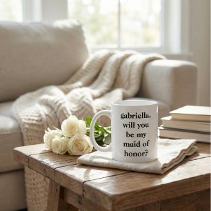 Minimalistisch id of Honor-voorstel gepersonalisee Grote Koffiekop