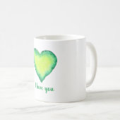 Minimalistisch, ik hou van je groene waterverf har koffiemok (Voorkant rechts)