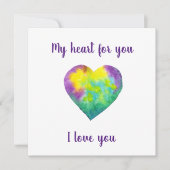 Minimalistisch ik hou van je regenbooghart waterve (Voorkant)