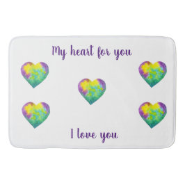 Minimalistisch ik hou van je regenbooghart waterve badmat