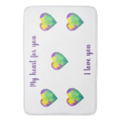 Minimalistisch ik hou van je regenbooghart waterve badmat (Voorkant Verticaal)