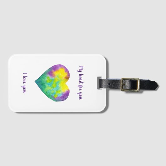 Minimalistisch ik hou van je regenbooghart waterve bagagelabel (Voorkant (horizontaal))