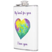 Minimalistisch ik hou van je regenbooghart waterve heupfles (Links)