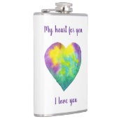 Minimalistisch ik hou van je regenbooghart waterve heupfles (Rechts)