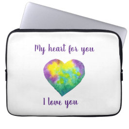 Minimalistisch ik hou van je regenbooghart waterve laptop sleeve