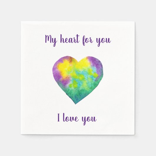Minimalistisch ik hou van je regenbooghart waterve servet (Voorkant)
