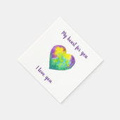 Minimalistisch ik hou van je regenbooghart waterve servet (Hoek)