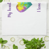 Minimalistisch ik hou van je regenbooghart waterve theedoek (Gevouwen)