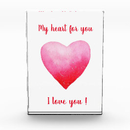 Minimalistisch Ik hou van je rode waterverf hart Fotoblokken