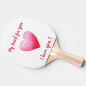Minimalistisch Ik hou van je rode waterverf hart Tafeltennisbatje (Zijkant)