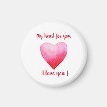 Minimalistisch ik hou van jou rood waterverf hart