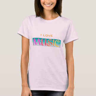 Minimalistisch Ik hou van muziek T-shirt