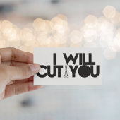 Minimalistisch 'IK ZAL JE SNIJDEN' Haarstylist Visitekaartje