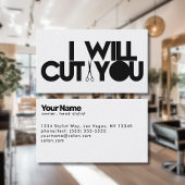 Minimalistisch 'IK ZAL JE SNIJDEN' Haarstylist Visitekaartje