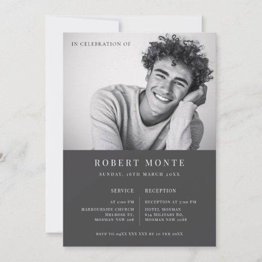 Minimalistisch in de viering van begrafenisfoto kaart (Voorkant)