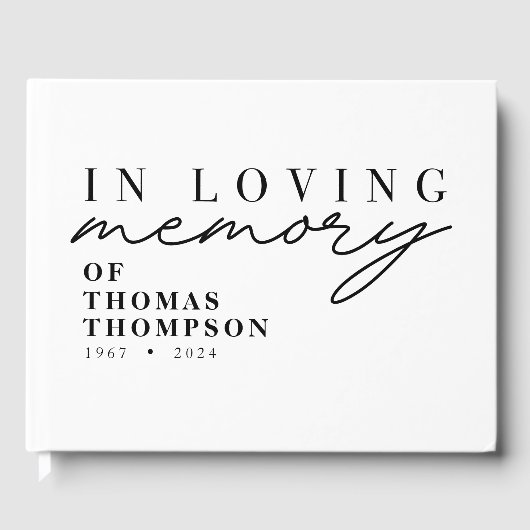 Minimalistisch in liefdevol geheugen begrafenis ga gastenboek (Voorkant)