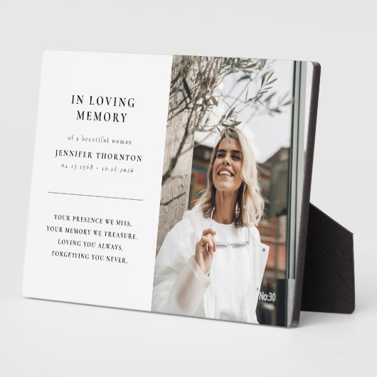 Minimalistisch in liefdevol geheugen foto eerbetoo fotoplaat (Zijkant)