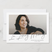 Minimalistisch in liefdevol geheugen Memorial foto Kaart (Voorkant)