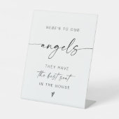 Minimalistisch in liefdevol geheugenteken, huwelij reclamebord met voetstuk (Voorkant)