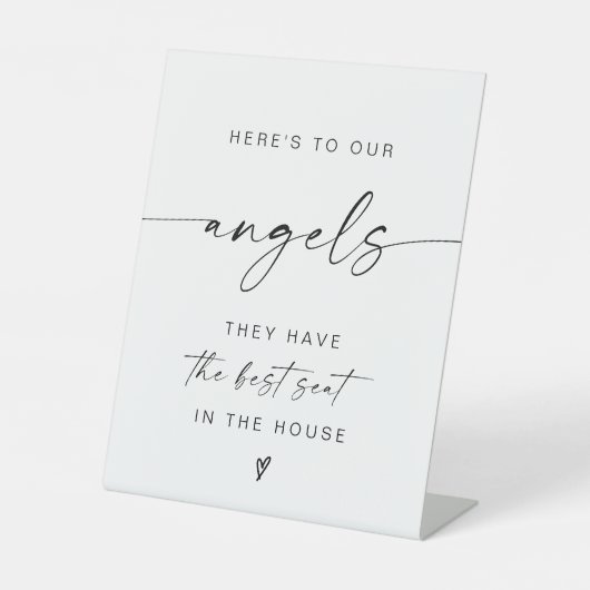 Minimalistisch in liefdevol geheugenteken, huwelij reclamebord met voetstuk (Voorkant)