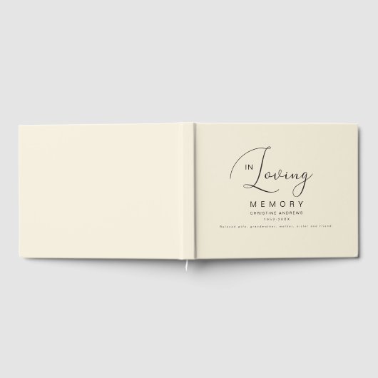 Minimalistisch in liefdevolle herinnering begrafen gastenboek (Volledig)