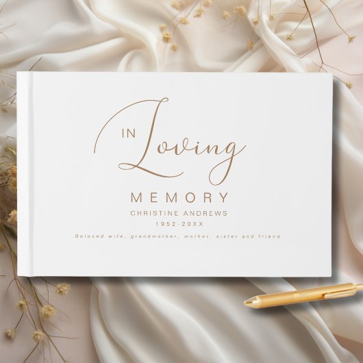 Minimalistisch in liefdevolle herinnering begrafen gastenboek