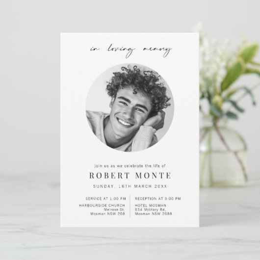 Minimalistisch in liefdevolle herinnering Begrafen Kaart (Staand voorkant)