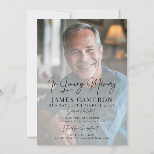 Minimalistisch in liefdevolle herinnering begrafen kaart (Voorkant)