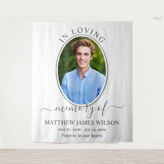 Minimalistisch in liefdevolle herinnering begrafen wandkleed (Voorkant)