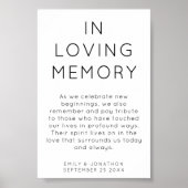 Minimalistisch in liefdevolle herinnering trouwtek poster (Voorkant)