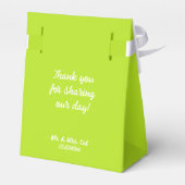 Minimalistisch in Lime Green Wedding Bedankdoosjes (Achterkant)