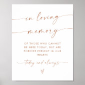 Minimalistisch 'In Loving Memory'-bord | Trouwbord Poster (Voorkant)