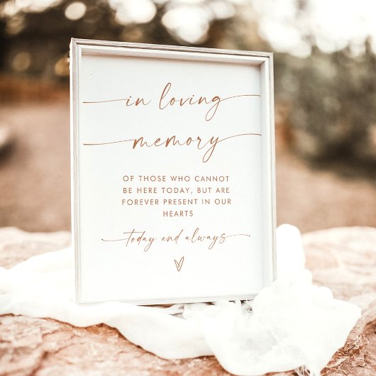 Minimalistisch 'In Loving Memory'-bord | Trouwbord Poster