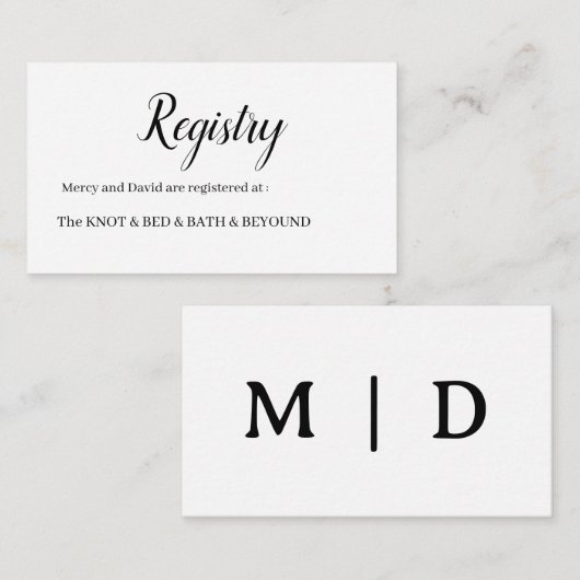 Minimalistisch Informatiekaartje (Voorkant / Achterkant)