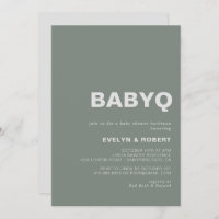 Minimalistisch informeel Groen BabyQ-Baby shower B