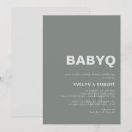 Minimalistisch informeel Groen BabyQ-Baby shower B Kaart