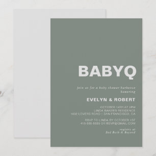 Minimalistisch informeel Groen BabyQ-Baby shower B Kaart