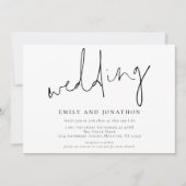 Minimalistisch informeel script QR code bruiloft Kaart (Voorkant)