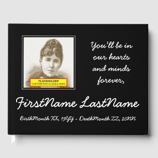 Minimalistisch, ingetogen begrafenisgastenboek gastenboek (Voorkant)