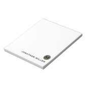 Minimalistisch Initiaal en naam van olijven Notitieblok (Linkerzijde)