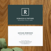 Minimalistisch Initiaal in vierkant Lijst in donke Visitekaartje