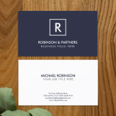 Minimalistisch Initiaal in vierkant Lijst in donke Visitekaartje