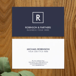 Minimalistisch Initiaal in vierkant Lijst in donke Visitekaartje