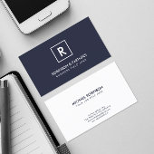 Minimalistisch Initiaal in vierkant Lijst in donke Visitekaartje