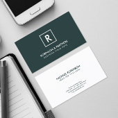 Minimalistisch Initiaal in vierkant Lijst in donke Visitekaartje