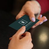 Minimalistisch Initiaal in vierkant Lijst in donke Visitekaartje