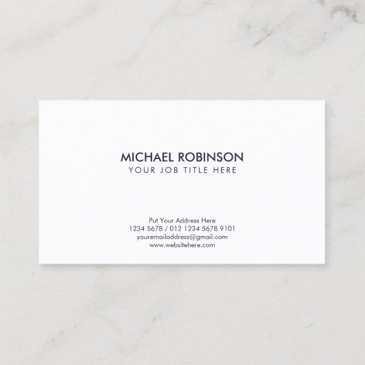 Minimalistisch Initiaal in vierkant Lijst in donke Visitekaartje (Achterkant)