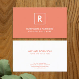 Minimalistisch Initiaal in vierkant Lijst in Kleur Visitekaartje