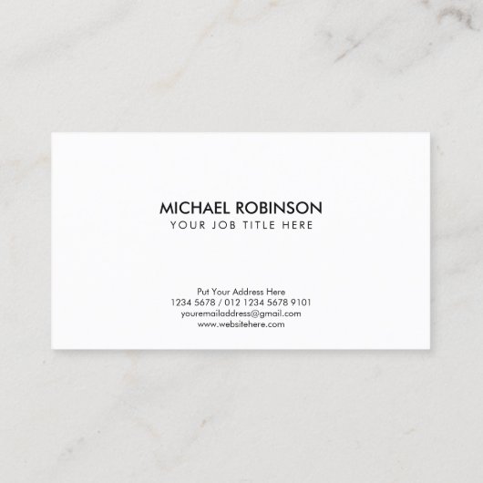 Minimalistisch Initiaal in vierkant Lijst in zwart Visitekaartje (Achterkant)