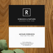 Minimalistisch Initiaal in vierkant Lijst in zwart Visitekaartje